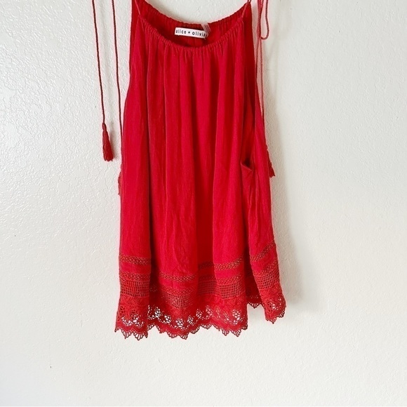 NEW Alice + Olivia Dania red tank size L - Picture 5 of 12